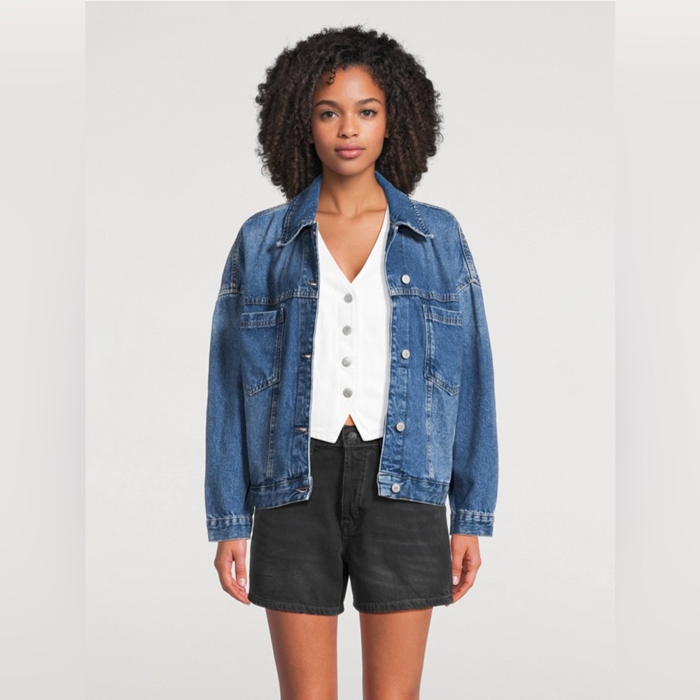 FREE PEOPLE, WE THE FREE Opal Denim Jacket in Color Denim Light